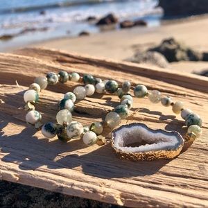 Druzy Agate Bead Bracelet